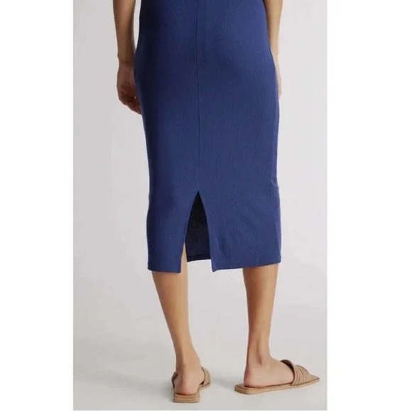 Quince Tencel Rib Knit Sleeveless Dress / Navy / Small - Picture 4 of 4